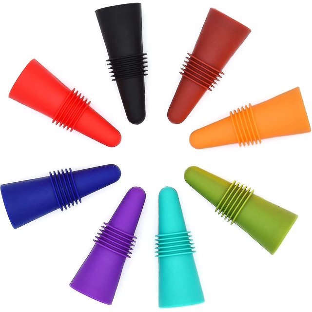 Tapones para botellas de vino, sellador de botellas de bebidas, tapones de silicona suave para botellas de vino, corchos con agarre superior para mantener el vino y el champán frescos, paque