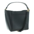 thumbnail image 3 of Tory Burch Womens McGraw Pebbled Leather Bucket Handbag Black Medium, 3 of 3