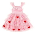 thumbnail image 1 of Nwiuh Robe Bébé Fille Robe en Tulle Florale Été Mariage Anniversaire Pâques Décontractée Tout-Petit Robe pour Thé (Rose, 4-5 Ans), 1 of 6