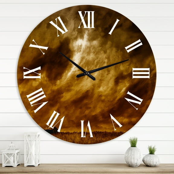 Designart 1 in Quartz Farmhouse Wall Clock