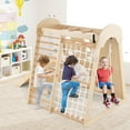 thumbnail image 2 of Costway 8-in-1 Indoor Jungle Gym Wooden Playground with Climbing Wall, Net, Ladder, 2 of 11