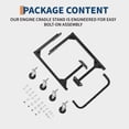 thumbnail image 5 of Engine Cradle with Wheels, 750 LBS Capacity Rolling Engine Stand, 4 Swivel Casters, 4 Mounting Positions, Steel Engine Dolly for Chevy Small Block and Big Block, 23.62 x 18.62 x 13.58 in, 5 of 6