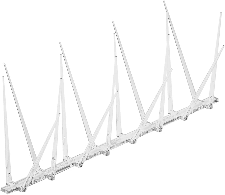 Bird-B-Gone Bird Repelling Spikes Kit For Large Birds, 20 - 1' Clear Plastic Spike Strips