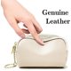 thumbnail image 2 of Monedero de piel auténtica con tres cremalleras (blanco) con capacidad triple, bolsa reemplazable, cartera de viaje pequeña para mujer con llavero, 2 of 5