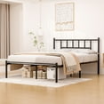 thumbnail image 3 of Queen Size Bed Bed Frame with Headboard, Mattress Foundation Metal Platform Bed, No Box Spring Needed, Black, 3 of 14