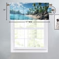 thumbnail image 4 of Beach Curtain Valances Tropical Ocean Palm Tree Summer Theme Island Seaside Privacy Window Valances for Living Room Kitchen 54 by 18 in, 1 Panel, 4 of 6
