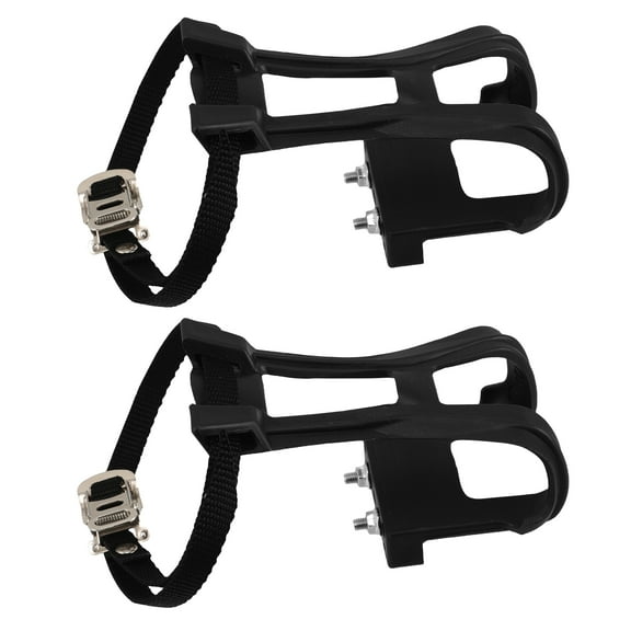 HOMEMAXS 2pcs Bike Pedal Toe Cages And Straps For Exercise Bike Comfortable Anti-Slip Pedal Straps Fixation Protection For City Mountain Cycling Accessories