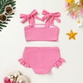 thumbnail image 5 of Tiny Cutey Toddler Girl Swimsuit Set Baby Solid Swimwear Summer Beach Bathing Suit Two Pieces for 5-6T, 5 of 6