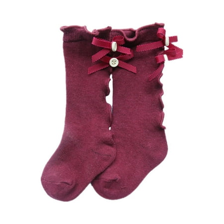 

Calsunbaby Newborn Kids Baby Girls Knee High Soft Cotton Warm Socks 0-3 Years