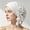 White, variant on Womens Headbands Solid Color Pre-Tied Turban Cap Layered Ruffled Brim Stretch Head Wraps for Indoor Rest Daily Outings Black