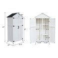 thumbnail image 3 of CQSXDA 67 Inch Spacious White Fir Wood Storage Shed with Double Doors for Outdoor Organization Solutions, 3 of 12
