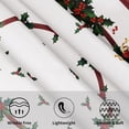 thumbnail image 7 of Christmas Round Tablecloth 60 Inch Christmas Holly Berry Ribbon Bordered Table Cloth Winter Xmas Holiday Polyester Circle Table Cover for Party Dining Room Home Decor, 7 of 7