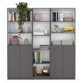 thumbnail image 2 of Acres 3 Piece Living Room Set with Home Xs Bookcase + 2 Home 2-Door Bookcase, Matt Gray / White, 2 of 6