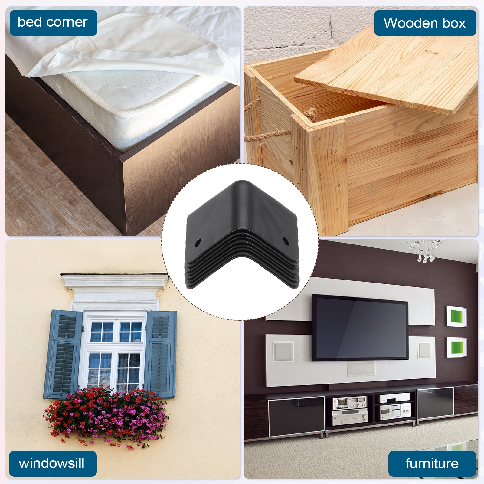 8 Pcs Speaker Cabinet Corners Protector 47x47x47mm Metal Stackable Guard Wrap Angle Case Edge Box Protection