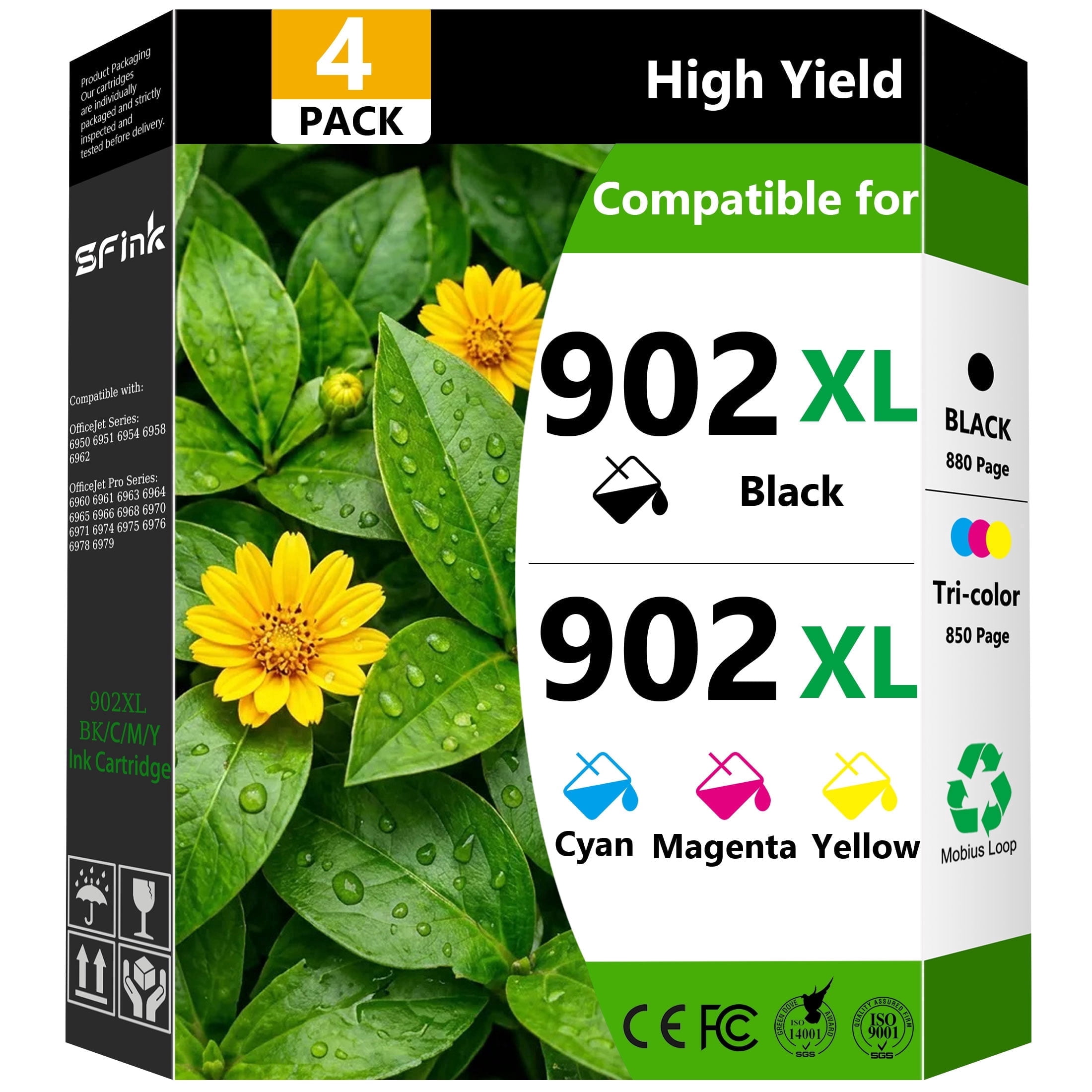 Halofox 934XL 935XL Ink Cartridge, Black, Cyan, Magenta, Yellow