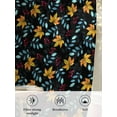 thumbnail image 5 of Sheer Curtains 72 inches Long 2 Panels Set Fall Leaf Watercolor Maple Leaf Berries Black Background Tiers Sheers Rod Pocket Small Window Short Curtains for Kitchen Cafe, Each 52" W x 72" L, 5 of 7