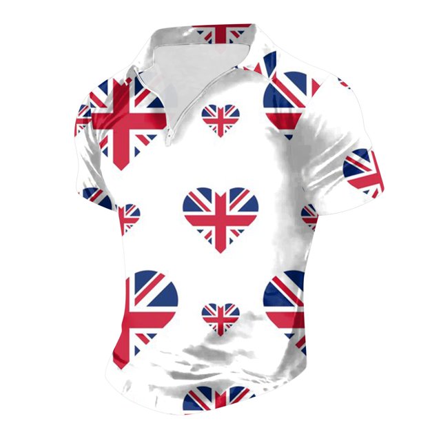 VBARHMQRT T-Shirts Inappropriés Hommes T-Shirt Imprimé 3D Numérique Chemise à Manches Courtes Haut Col à Revers Rose Vif