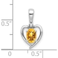 thumbnail image 3 of 14K White Gold Citrine And Diamond Heart Pendant (17 X 10) Made In India xbs474, 3 of 5