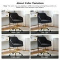 thumbnail image 6 of Velvet Office Desk Chair Rolling Vanity Armchair Swivel Adjustable Adult Bedroom Black, 6 of 11