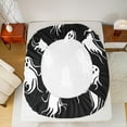 thumbnail image 5 of Feelyou Funny Ghost Twin Sheet Sets, Black White Halloween Twin Fitted Sheet, Sugar Skull Flat Sheet, Luxury Bedroom Decor,3-Piece, 5 of 7