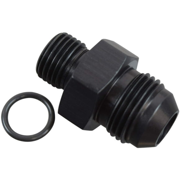 ICT Billet -8AN Flare a 6 Oring ORB Macho Bomba de Combustible Adaptador de Riel Ajuste Manguera Flare Plomería Aceite Rosca Recta Puerto Regulador Extremo Fluido Negro Anodizado F08AN060R