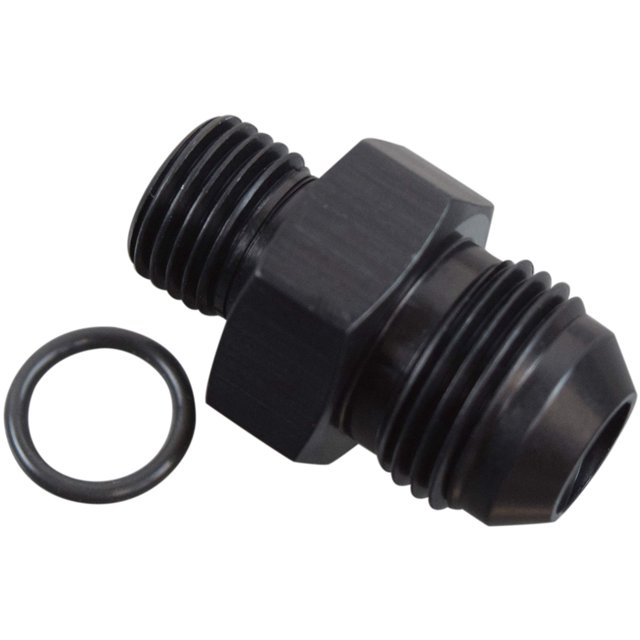 ICT Billet -8AN Flare a 6 Oring ORB Macho Bomba de Combustible Adaptador de Riel Ajuste Manguera Flare Plomería Aceite Rosca Recta Puerto Regulador Extremo Fluido Negro Anodizado F08AN060R