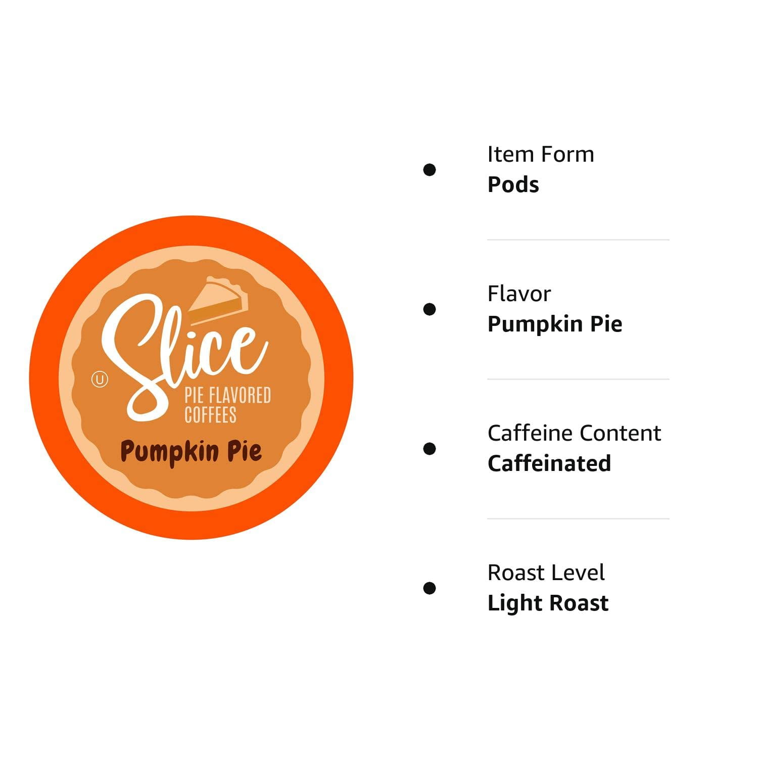 Slice Coffee Pumpkin Pie Flavored Coffee Pods for Keurig tea pods Brewers, 40 Count