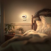 2-Pack Adjustable Light + Motion Sensor LED Night Lights, 3000K Warm, Plug-In with Button Control