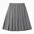 thumbnail image 4 of Hduncf Girls Knee Lenght School Uniform Skirt, Elastic High Waist A-Line Elegant Pleated Skirts for Kids Gray 3-4Years, 4 of 7