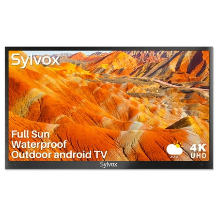 Sylvox 43 inch Full Sun Outdoor TV Android Smart Outdoor TV 2000 Nits 4K UHD IP55 Weatherproof Outdoor TV with Voice Control & Chromecast (Pool Pro Series)