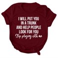 thumbnail image 1 of Gibobby Playera TéRmica Ligera Tops sueltos con cuello redondo, camiseta estampada, blusa, mangas , blusa informal para mujer（Vino， XXXXXL), 1 of 5