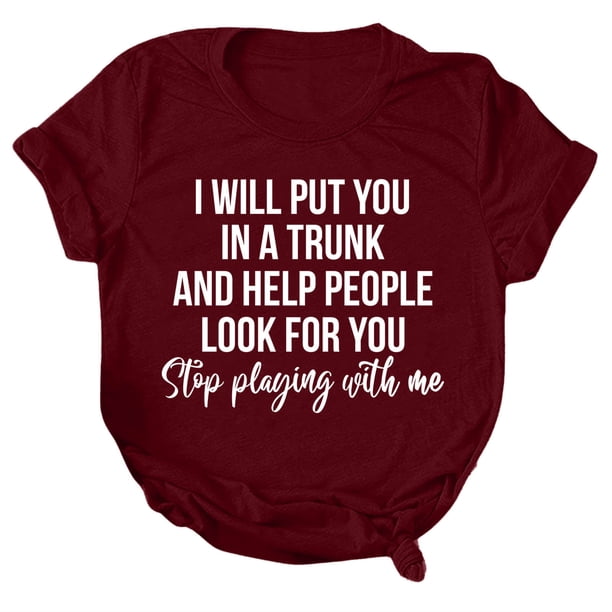 Gibobby Playera TéRmica Ligera Tops sueltos con cuello redondo, camiseta estampada, blusa, mangas , blusa informal para mujer(Vino, XXXXXL)