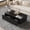 Black, variant on YAORUTY 47'' Mid Century Farmhouse Coffee Table with Storage Drawers, Rectangular Wood Coffee Table, Rounded Corner, Floating Illusion Pedestal Base for Primary Living Space, Walnut Brown