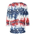 thumbnail image 5 of GERsome Womens 4th of July T-Shirts American Flag Patriotic Shirts Crewneck 3/4 Sleeve Loose Fit Summer Tops USA Flag Stars Stripes Graphic Tee S-5XL, 5 of 5
