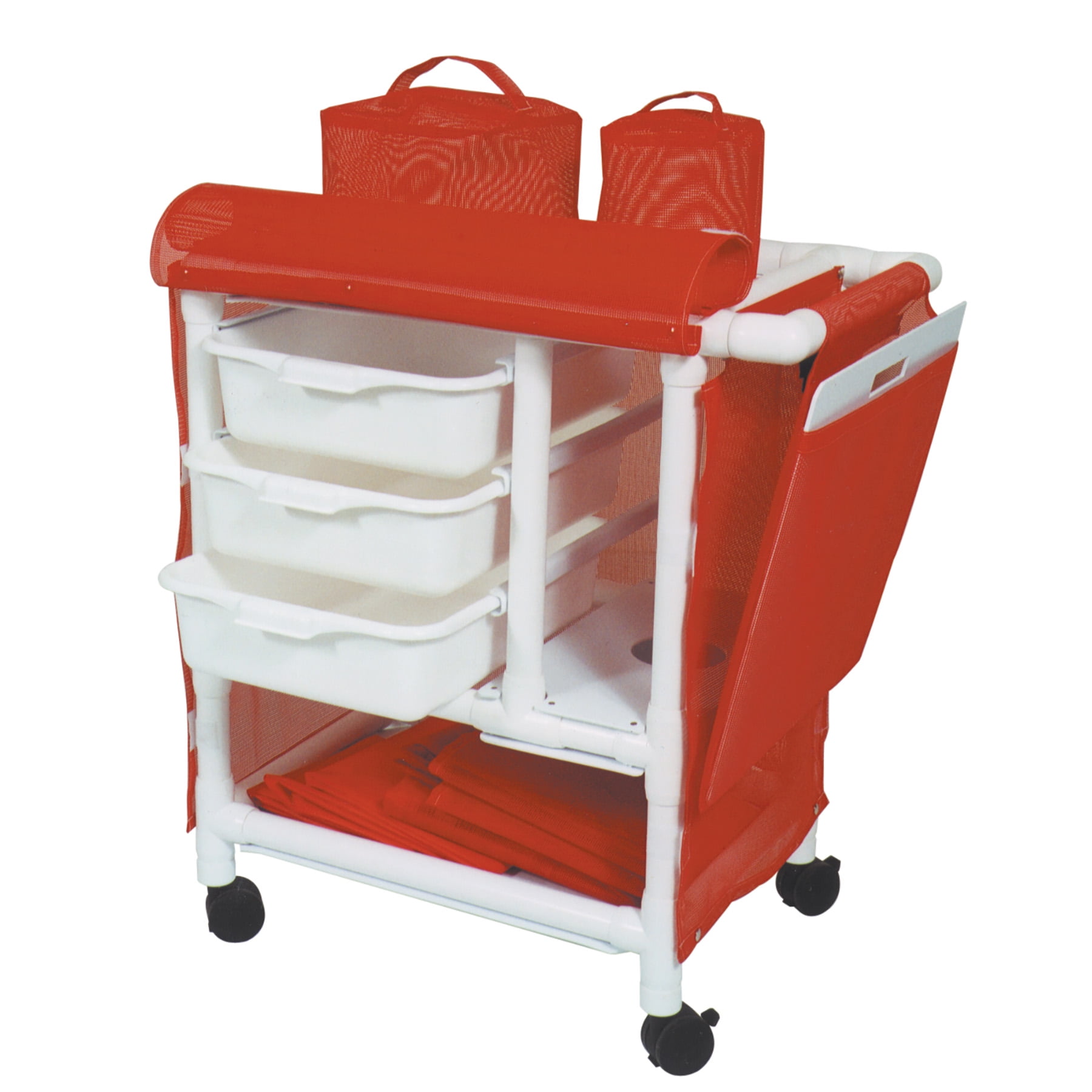 MJM International 10103TW/1015/1020/1025 Emergency Crash Cart with Panel Covers and CPR Board