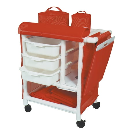MJM International 1010-3TW/1015/1020/1025 Emergency Crash Cart with Panel Covers and CPR Board with Bag