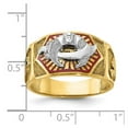 thumbnail image 2 of 12.2mm 10k Solid Gold Two-tone Mens Polished and Textured With Multi-color Enamel Masonic Shriners Ring Size 10.00 Ring, 2 of 2