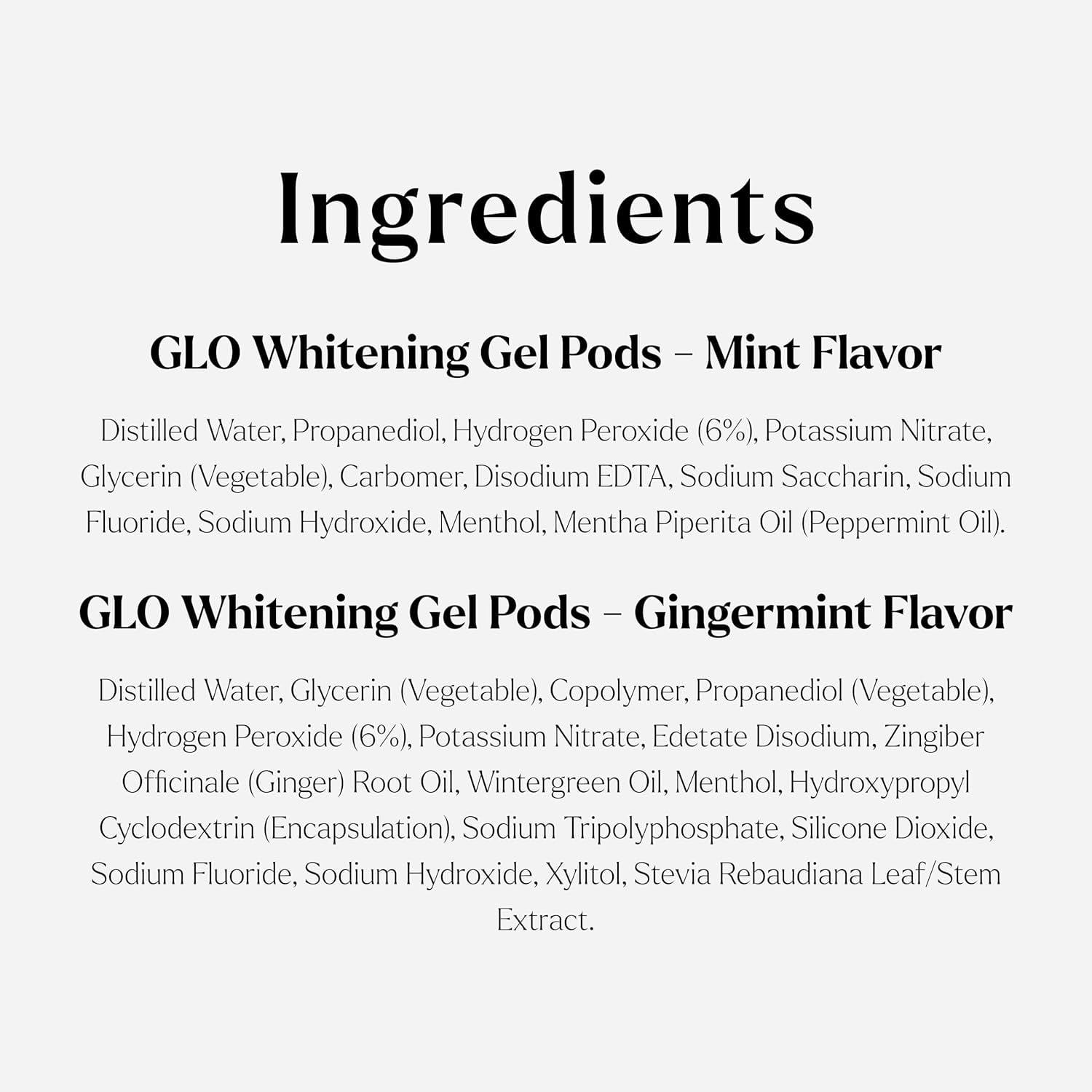 GLO Science Teeth Whitening Gel Pods – Safe, Effective Tooth Whitener with Silicon Brush, 6% Hydrogen Peroxide – Fastest Way to Whiter Teeth, Sensitivity Free – 5-Pack of Mint + 5-Pack of Gingermint