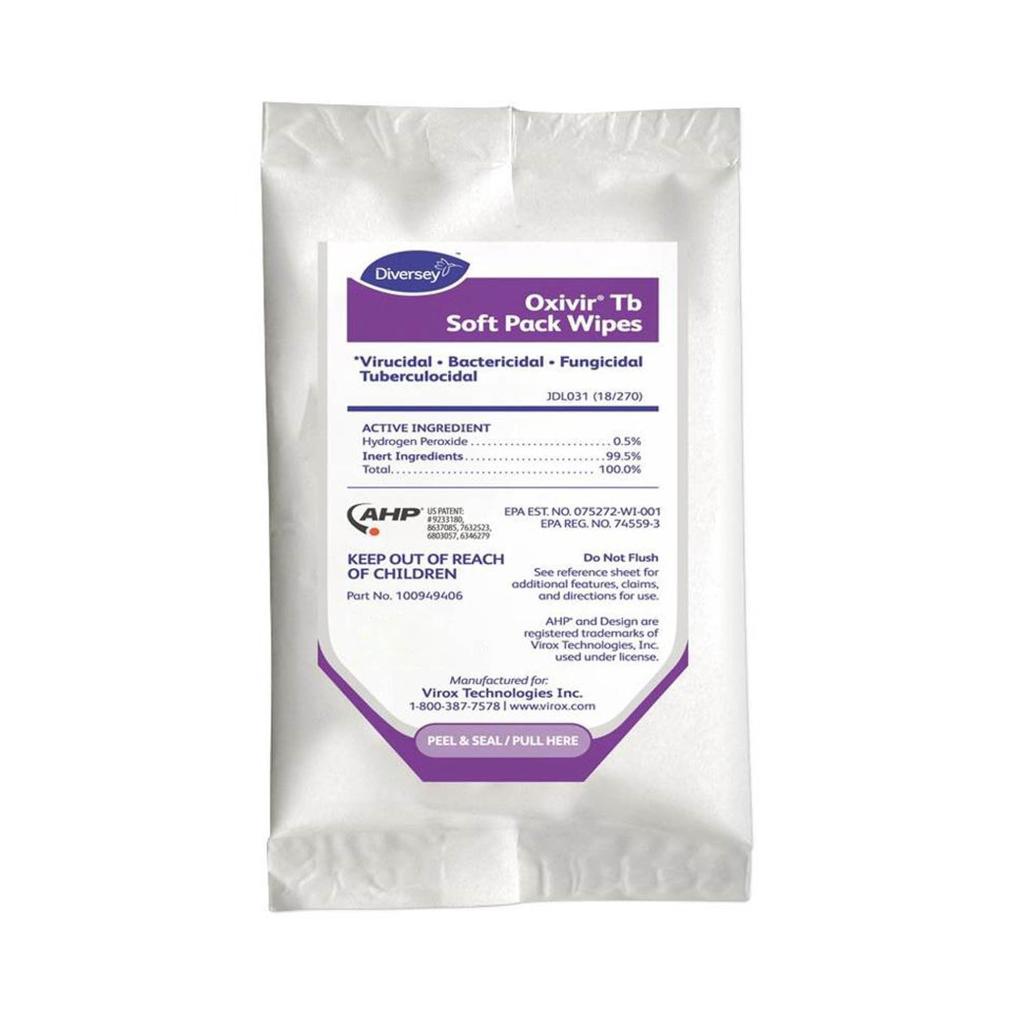 Diversey Oxivir Tb Surface Disinfectant Cleaner Wipe Soft Pack
