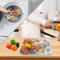thumbnail image 3 of Yayeee Dish Drying Mat for Kitchen Counter 16" x 18" Microfiber Super Absorbent Coffee Decorative Pad, Purple Floral Tomatoes, 3 of 9
