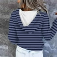 thumbnail image 6 of AGWOLF Striped Sweatshirts for Women Vintage Aesthetic Button Down Hooded Pullover Y2K Long Sleeve Hoodies Fall Winter Tops, 6 of 6