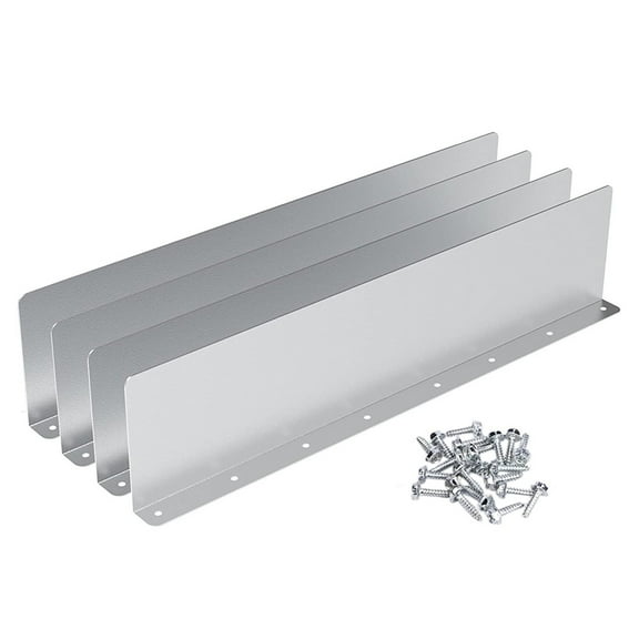 TOP-MAX 4PCS Gutter Water Splash Guards Aluminum Roof Downspout Diverter Rain Valley Diverter Silver