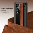 thumbnail image 3 of Allytechgroup Flip Leather Phone Case for Galaxy Z Fold 4, Kickstand Slim Fit Camera Lens Protector Shockproof Retro PU Leather Bumper Anti-Scratch Case for Samsung Galaxy Z Fold 4, Brown, 3 of 7