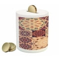 thumbnail image 2 of Vintage Piggy Bank, Antique Traditional Ceramic Tiles Ornamental Moroccan Image Print, Ceramic Coin Bank Money Box for Cash Saving, 3.6" X 3.2", Dried Rose Ivory, by Ambesonne, 2 of 4