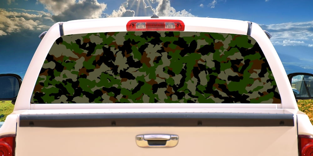 CAMOUFLAGE Rear Window Graphic camo decal truck view car vinyl hunting