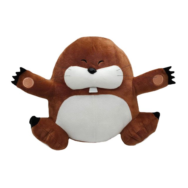 Peluche de topo amarillo de 20 cm, suave y adorable, ideal para niños y coleccionistas.