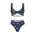 thumbnail image 4 of Rocae Dinosaur Flowers for Bikini Set for Women Two Piece Sexy High Swimsuits Split Crossover Bikini Small, 4 of 9