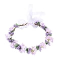 thumbnail image 4 of Diadema de flores boho Zulema corona Floral ajustable Violeta, 4 of 8