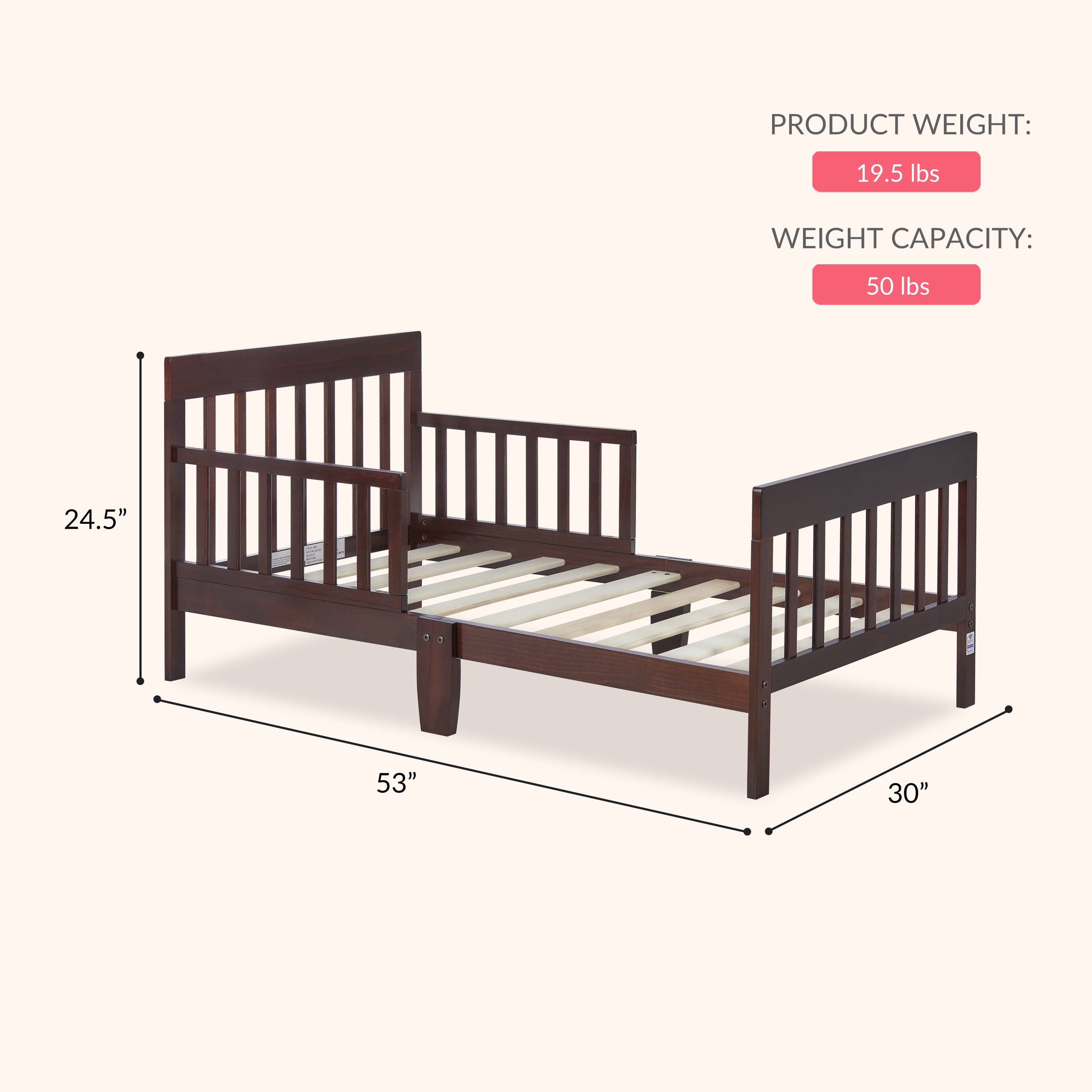 Dream On Me Finn Toddler Bed, Safe & Sturdy