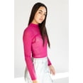 thumbnail image 4 of Ragstock Fuchsia Glitter Mock Neck Long Sleeve Top, 4 of 4